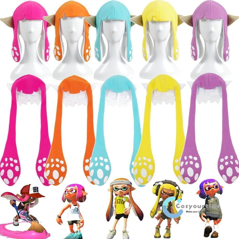 Game Splatoon 3 Inkling Squid Cosplay Hat Balaclava Halloween