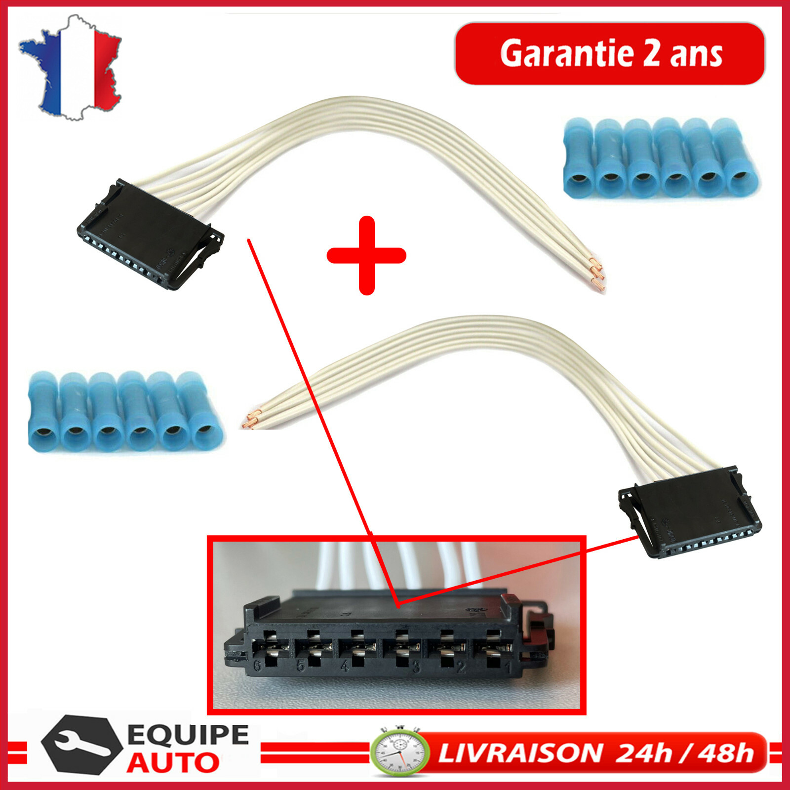 Faisceau platine de feux arriere pour Mercedes Classe GL X164 connecteur 4 broches noir