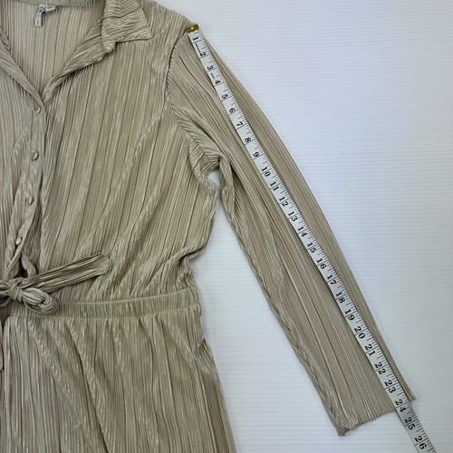 Cato Pleated Champagne Jumpsuit Pants Long Sleeve Size 18/20W - Picture 6 of 15