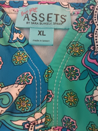 Love Your Assets By Sara Blakely Spanks Womens Size XL Swimsuit Paisley Beach - Picture 2 of 8