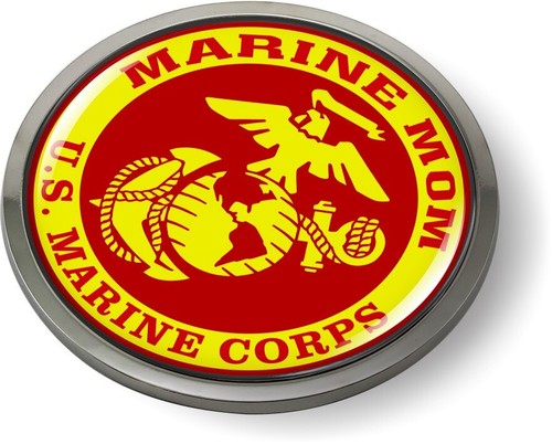Officially Licensed USMC Product - Marine Mom Car Emblem ROUND Chrome Bezel - Bild 3 von 17