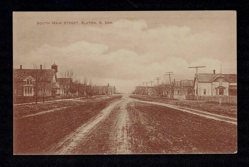 Elkton SD South Dakota South Main Street Vintage Brookings County Postcard