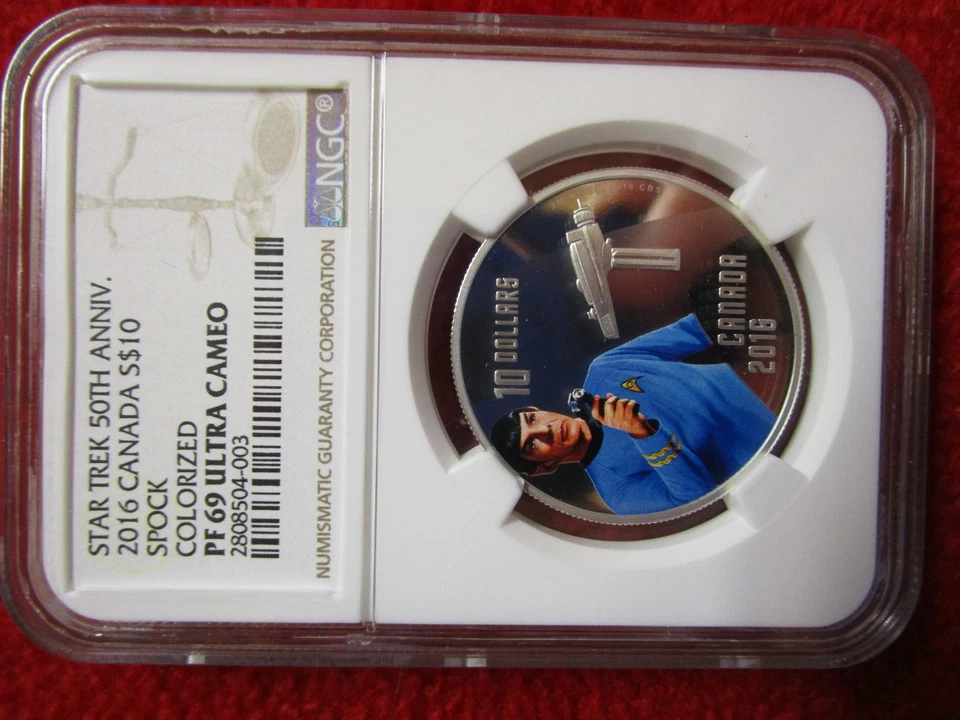 2016 $10 Canada Star Trek 50th Anniversary Spock Colorized NGC PF69 Canadian - Image 4 of 4