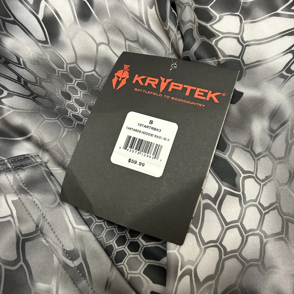 NEW Kryptek Tartaros Hoodie Sweatshirt Raid Camo Hunting Lightweight Men's Small - Image 4 of 4