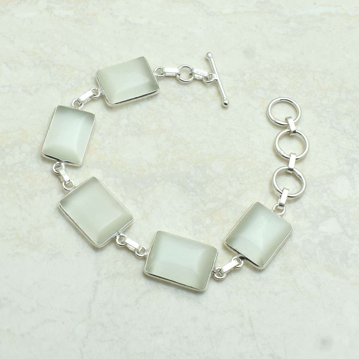 Cat Eye Gemstone Ethnic Handmade Bracelet Jewelry 17 Gms Gift For Her AB 62129