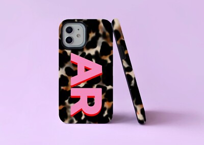 Robuste Handyhülle/Cover Schildpatt Monogramm rosa Initialen für iPhone Samsung
