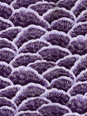 Vintage Michael Miller Fabrics Purple Shrubs Pattern D 3.25Y x 44'' Width