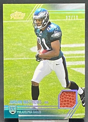 2014 TOPPS PRIME ROOKIE BALL RELIC JORDAN MATTHEWS EAGLES SERIAL #ED 02/10