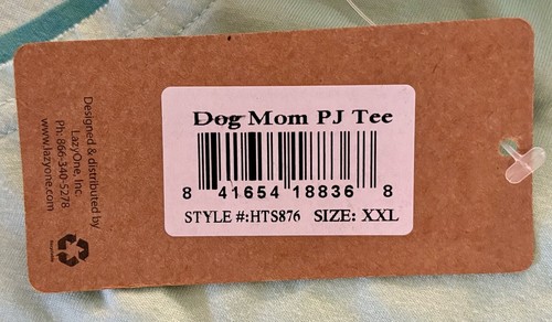 Lazy One Dog Mom PJ Tee - Size XXL - Teal - Picture 4 of 5