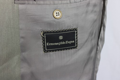 Ermenegildo Zegna Mens Blazer 44L Green Wool Silk 2 Button Ventless Suit Jacket - 第 8/19 張圖片