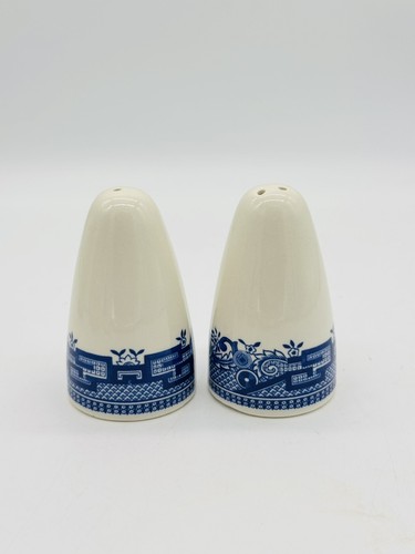 Vintage Churchill England Blue Willow Salt & Pepper Georgian Shakers w/Stoppers - Picture 2 of 5