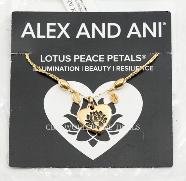 NEW Alex and Ani LOTUS PEACE PETALS Adjustable Gold Heart ...