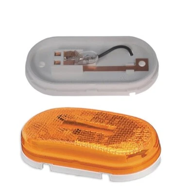 Grote 46713 Yellow Single-Bulb Oval Clearance Marker Light (Built-in Reflector)