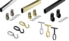 Vestiti Ovale Tubo Armadio Set Garderoben-Stange Metallo 1000-2000 MM Grezzo