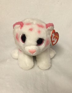 Ty Beanie Babies Boos Plush Tabor Pink White Tiger Cat NWT VelveTy 6â -T1 | eBay