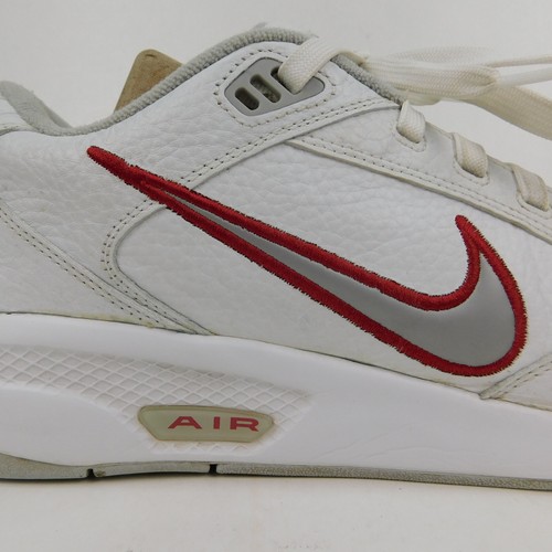 2004 Nike Air MENS 12  White Leather Red/Silver Logo Skate Shoe Design Rare HTF - Picture 13 of 24