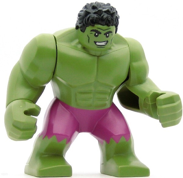 LEGO Super Heroes Minifigure Hulk with Black Hair and