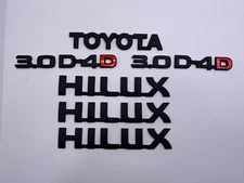 set of Emblems fits Toyota HILUX VIGO MK6 MK7 2005-2015 Black