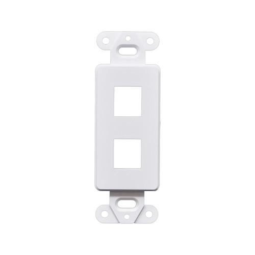Decorator Style Keystone Jack 2 Port Modular Wall Insert Cover Plate White Lot - Picture 5 of 6