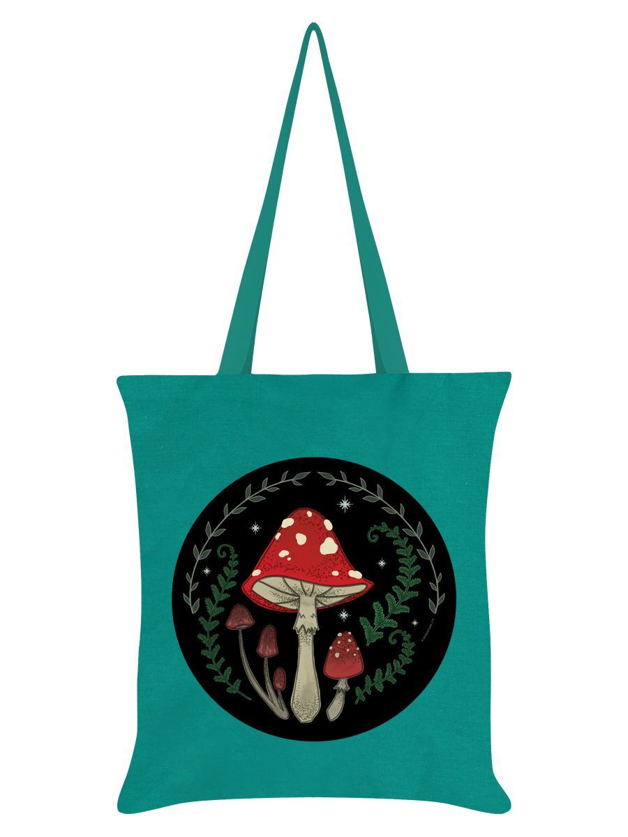Tote Bag Celestial Funghi Emerald Green 38x42cm