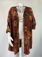 Show Me Your MuMu Size Medium Brown Orange Tribal Downtown Tunic Top Kimono