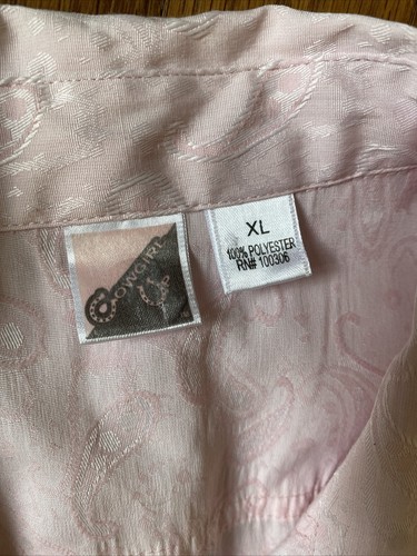 Cowgirl Up Light Pink Snap Long Sleeve Western Rodeo Collared Shirt Size XL - Picture 2 of 5
