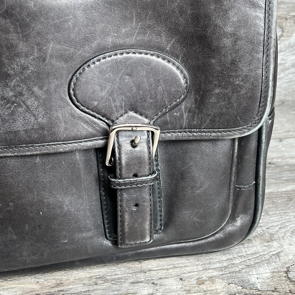 Vintage COACH M-33-5237 Black Leather Briefcase Laptop Shoulder