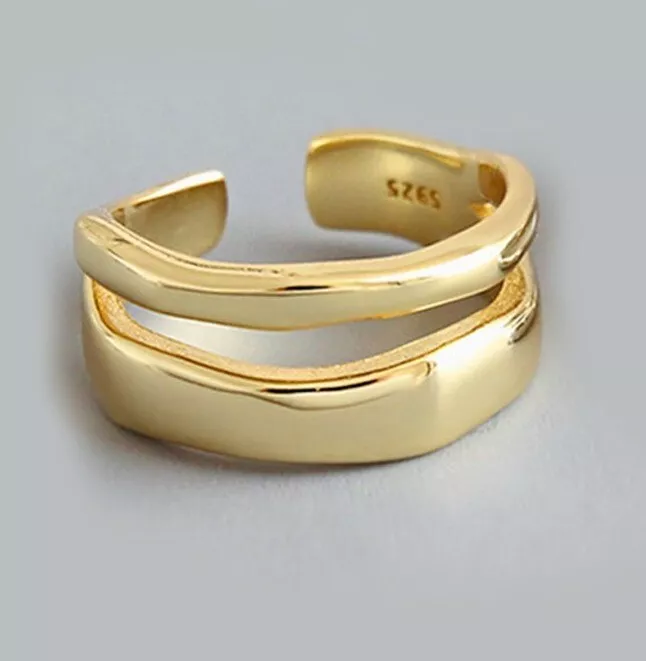 22K Gold Medium Crescent Adjustable Ring (Polished) - Buy Online at  GoldSilver®