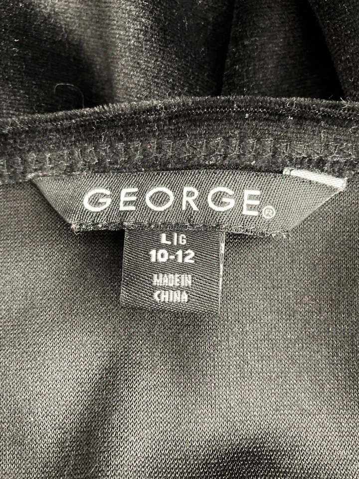 Vestido George Niñas Esmoquin Lentejuelas Terciopelo Negro Vacaciones Lazo Talla Grande 10/12 Foto 4 de 4