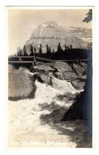 NATURAL BRIDGE KICKING HORSE RIVER FIELD BRITISH COLUMBIA RPPC Postcard YOHO