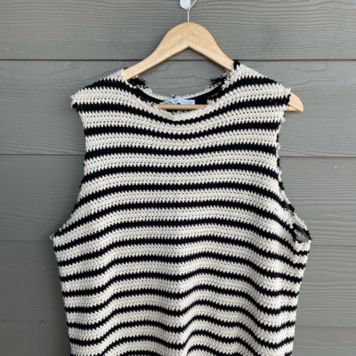 Zara black and white crochet dress | eBay