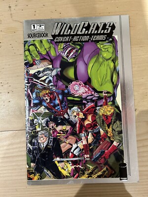 WILDCATS Sourcebook #1 (1993) Wraparound Cover Image Comics Tear To Cover Pics