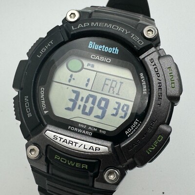 CASIO Bluetooth Digital Watch STB-1000 Men 100m Black Alarm Chrono New Battery