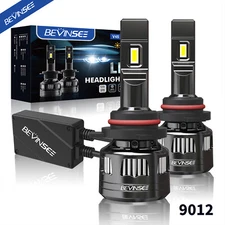 BEVINSEE 9012 LED Headlight Kit Bulb Hi/Low Beam White Bright HIR2 30000LM Power
