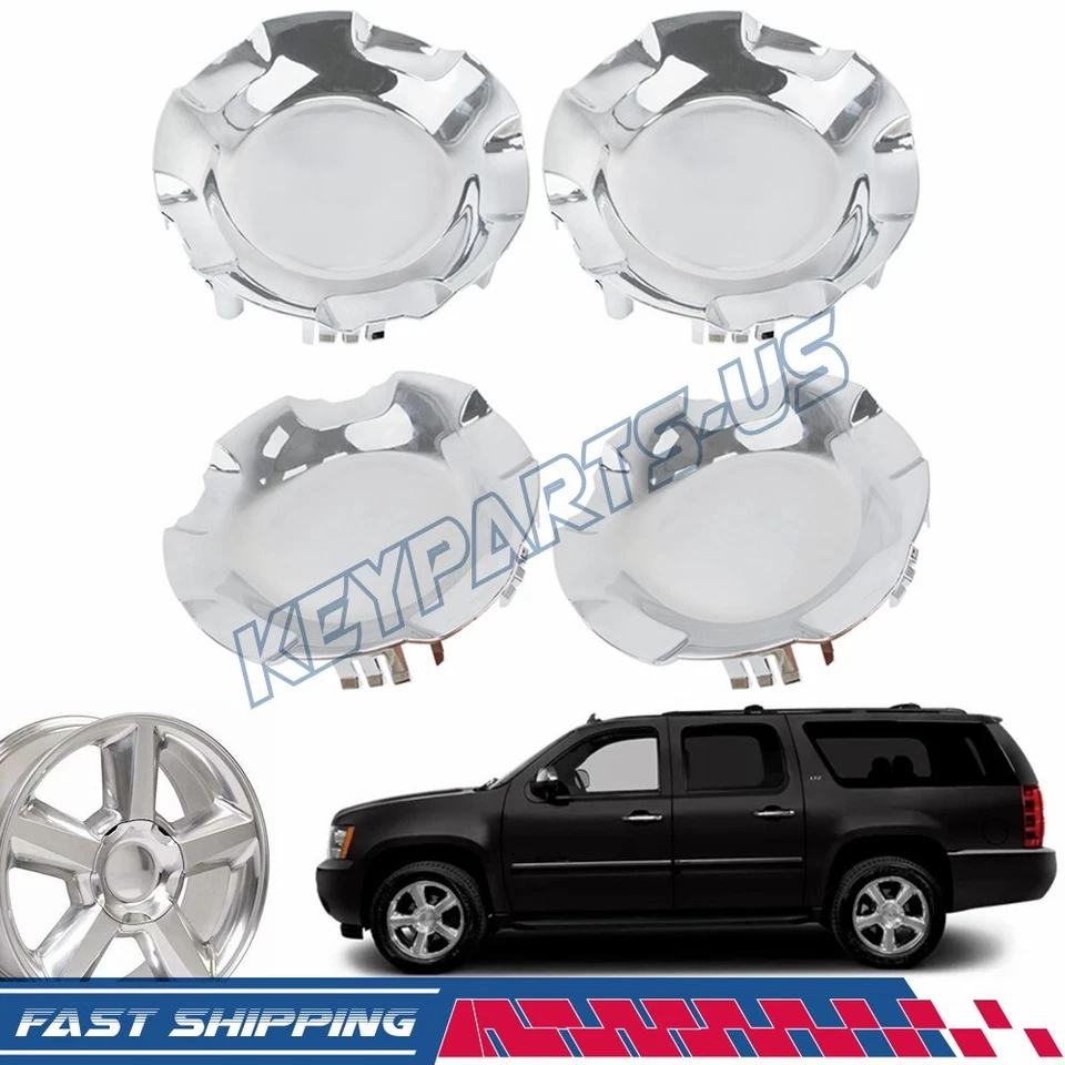 Tapacubos central cromados de 20" para Chevy Siverado Tahoe Avalanche Suburban Foto 3 de 4