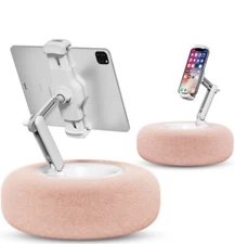 Phone Stand Pillow,360°Adjustable Phone Holder for Bed with Soft Plush Fabric
