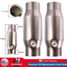 2pcs 3 Universal Catalytic Converter Stainless Steel High Flow Weld-on Epa