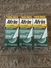  3 Afrin Twin Packs No Drip Severe Congestion Nasal Pump Mist 0.5oz Exp 06/27
