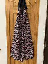 Thomas Wylde Pink and Black Demon Pattern Halter Dress Sz M