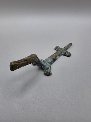 Antique Brass Alligator Lizard Figurine Heavy Patina