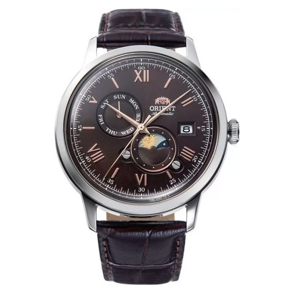 Orient Sun And Moon RA-AK0804Y30B – Herrenuhr, Elegant, 41 Mm, Edelstahl, Garant-image