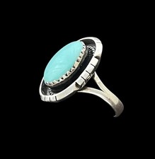 Native American Sterling silver turquoise split shank ring Size 8