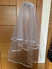 Wedding Bride Veil White Comb Hen Party Hen-Do Fancy Dress Costume Accessories