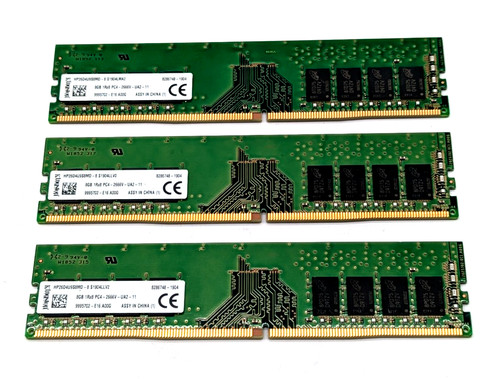 24GB (3x8GB) Kingston DDR4 2666MHz PC4-21300 UDIMM Desktop RAM Speichermodule