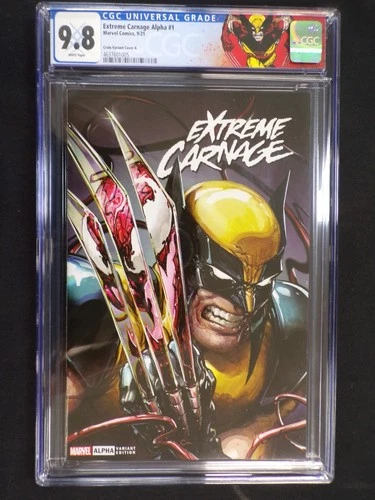 EXTREME CARNAGE ALPHA #1 MARVEL COMICS CLAYTON CRAIN VARIANT CGC GRADED 9.8