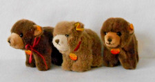 STEIFF "BROWNY" BROWN TEDDY BEARS - LOT OF 3 - MINT CONDITION ADORABLE