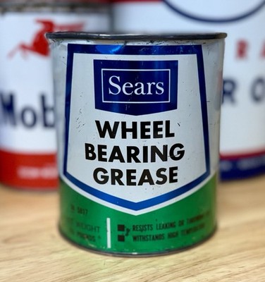 Rare Vintage Sears Wheel Bearing Grease Oil Can 1 3/4lb. Empty