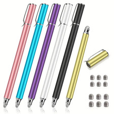 Stylus Pens for Touch Screens 6 Pcs ,Sensitivity 2 in 1 Fiber Tips Capacitive