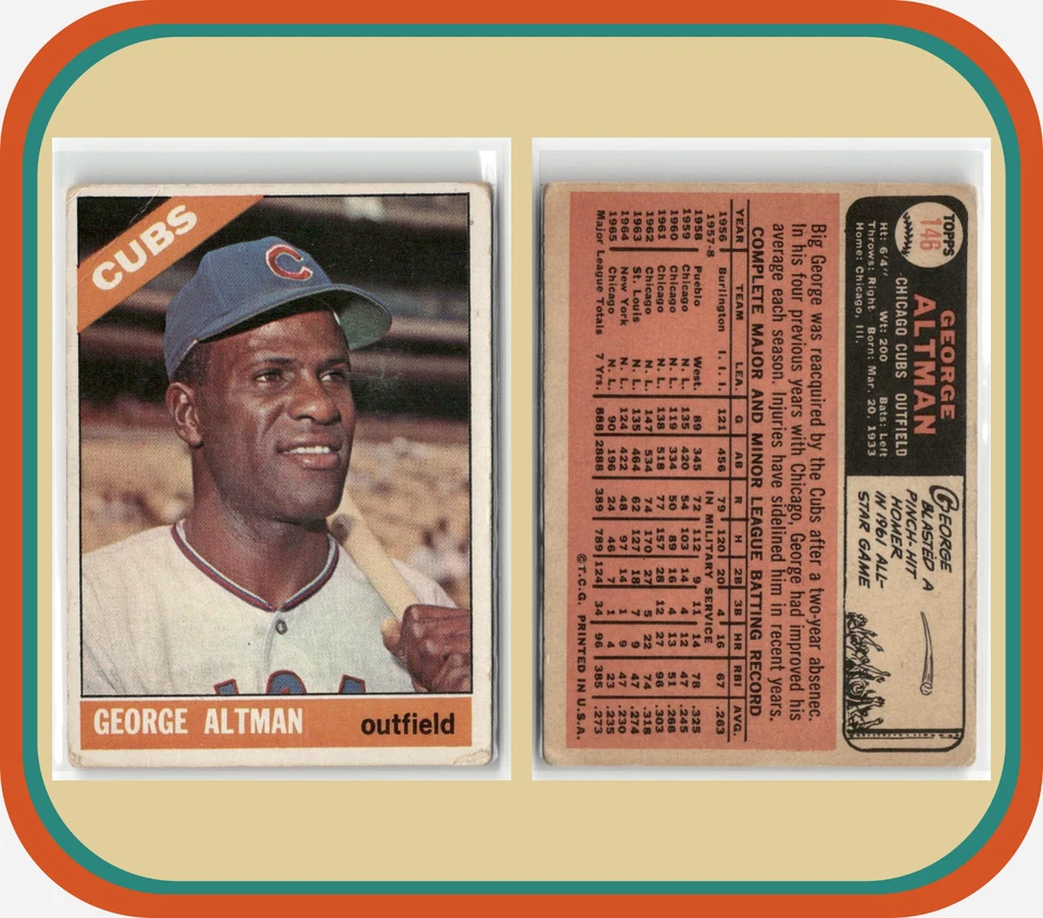 Chicago Cubs - Lote de 23 cartas Topps de colección - 1966-1972 - Kessinger, Pappas, Altman Foto 3 de 4