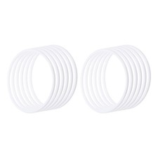 12Pcs Plastic Dream Catcher Rings,Round Floral Wreath White,4-inch 